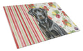 Black Labrador Retriever Vegetables Cutting Board Tempered Glass Kitchen Cutting Surface, Heat Resistant Chopping, Non-Slip Feet, Food Prep & Serving