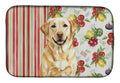 Yellow Labrador Retriever Vegetables Dish Drying Mat Absorbent Dish Drying Mat Pad for Kitchen Counter Dish Drainer Mat for Countertop, 14 x 21", Multicolor