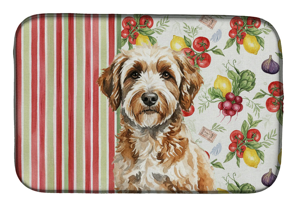 Lagotto Romagnolo Vegetables Dish Drying Mat Absorbent Dish Drying Mat Pad for Kitchen Counter Dish Drainer Mat for Countertop, 14 x 21", Multicolor