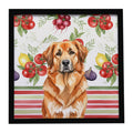 Red Leonberger Vegetables Framed Metal Print Bathroom, Kitchen, Office, Home Decor Wall Art Ready to Hang, Square, 8X8
