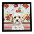 Maltipoo Vegetables Framed Metal Print Bathroom, Kitchen, Office, Home Decor Wall Art Ready to Hang, Square, 8X8