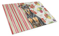 Manchester Terrier Vegetables Cutting Board Tempered Glass Kitchen Cutting Surface, Heat Resistant Chopping, Non-Slip Feet, Food Prep & Serving