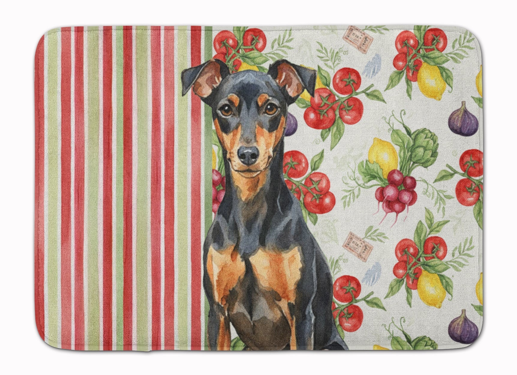 Manchester Terrier Vegetables Memory Foam Kitchen Mat Machine Washable Anti-Fatigue Cushion Comfort Bath or Kitchen Rug