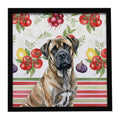 Brindle Mastiff Vegetables Framed Metal Print Bathroom, Kitchen, Office, Home Decor Wall Art Ready to Hang, Square, 8X8