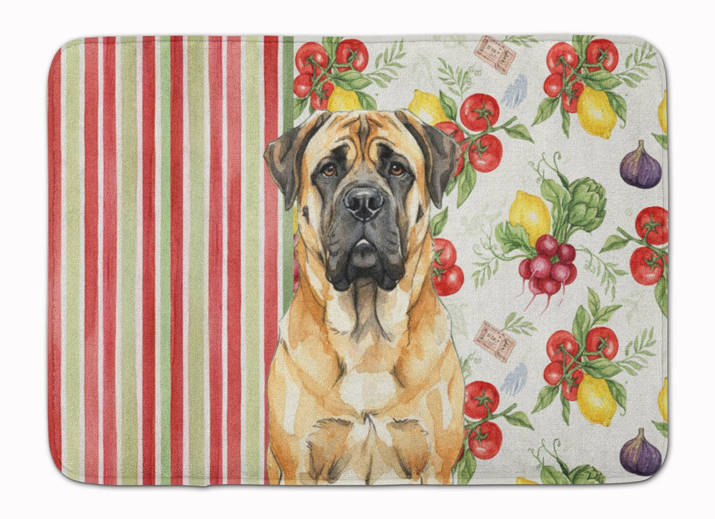 Fawn Mastiff Vegetables Memory Foam Kitchen Mat Machine Washable Anti-Fatigue Cushion Comfort Bath or Kitchen Rug