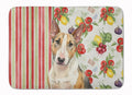 Tricolor Miniature Bull Terrier Vegetables Memory Foam Kitchen Mat Machine Washable Anti-Fatigue Cushion Comfort Bath or Kitchen Rug