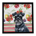Black Miniature Schnauzer Vegetables Framed Metal Print Bathroom, Kitchen, Office, Home Decor Wall Art Ready to Hang, Square, 8X8