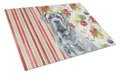 Blue Neapolitan Mastiff Vegetables Cutting Board Tempered Glass Kitchen Cutting Surface, Heat Resistant Chopping, Non-Slip Feet, Food Prep & Serving