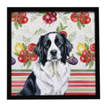 Landseer Newfoundland Vegetables Framed Metal Print Bathroom, Kitchen, Office, Home Decor Wall Art Ready to Hang, Square, 8X8
