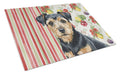 Black and Tan Norfolk Terrier Vegetables Cutting Board Tempered Glass Kitchen Cutting Surface, Heat Resistant Chopping, Non-Slip Feet, Food Prep & Serving