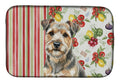 Grizzle and Tan Norfolk Terrier Vegetables Dish Drying Mat Absorbent Dish Drying Mat Pad for Kitchen Counter Dish Drainer Mat for Countertop, 14 x 21", Multicolor