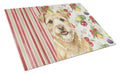 Wheaten Norfolk Terrier Vegetables Cutting Board Tempered Glass Kitchen Cutting Surface, Heat Resistant Chopping, Non-Slip Feet, Food Prep & Serving