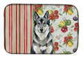 Norwegian Elkhound Vegetables Dish Drying Mat Absorbent Dish Drying Mat Pad for Kitchen Counter Dish Drainer Mat for Countertop, 14 x 21", Multicolor