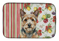 Norwich Terrier Vegetables Dish Drying Mat Absorbent Dish Drying Mat Pad for Kitchen Counter Dish Drainer Mat for Countertop, 14 x 21", Multicolor
