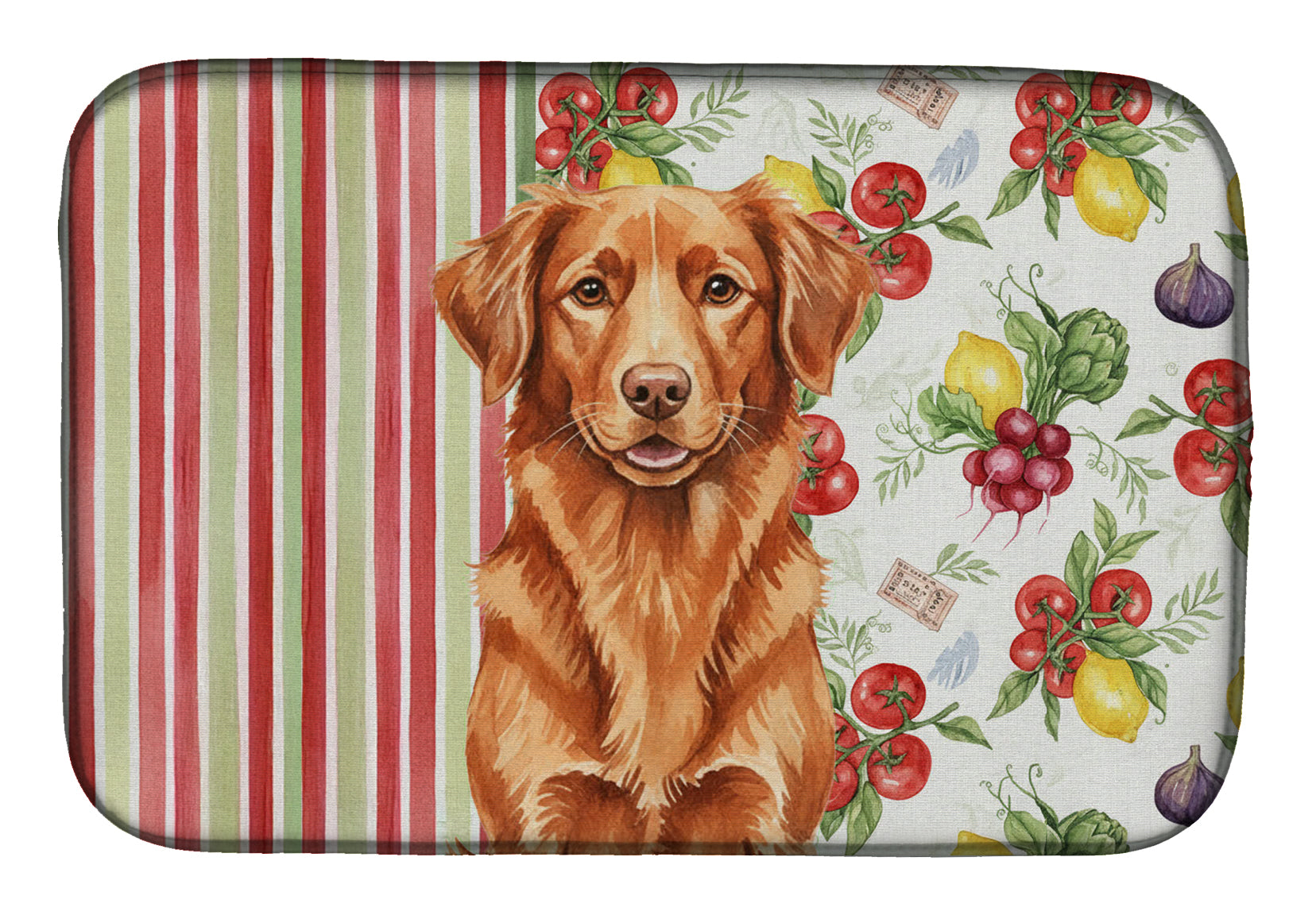 Copper Nova Scotia Duck Tolling Retriever Vegetables Dish Drying Mat Absorbent Dish Drying Mat Pad for Kitchen Counter Dish Drainer Mat for Countertop, 14 x 21", Multicolor