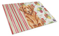 Copper Nova Scotia Duck Tolling Retriever Vegetables Cutting Board Tempered Glass Kitchen Cutting Surface, Heat Resistant Chopping, Non-Slip Feet, Food Prep & Serving