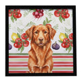 Copper Nova Scotia Duck Tolling Retriever Vegetables Framed Metal Print Bathroom, Kitchen, Office, Home Decor Wall Art Ready to Hang, Square, 8X8
