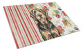 Black and Tan Otterhound Vegetables Cutting Board Tempered Glass Kitchen Cutting Surface, Heat Resistant Chopping, Non-Slip Feet, Food Prep & Serving