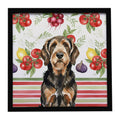 Black and Tan Otterhound Vegetables Framed Metal Print Bathroom, Kitchen, Office, Home Decor Wall Art Ready to Hang, Square, 8X8