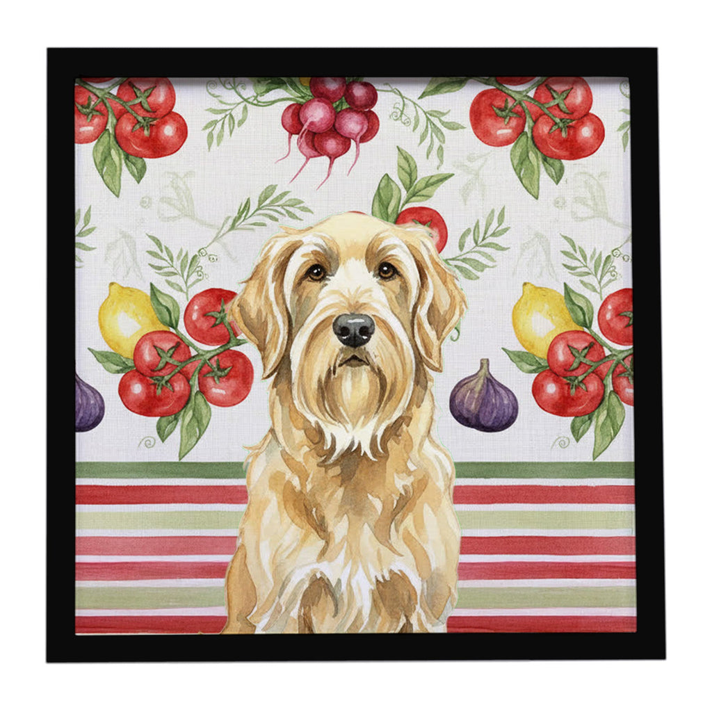 Wheaten and Tan Otterhound Vegetables Framed Metal Print Bathroom, Kitchen, Office, Home Decor Wall Art Ready to Hang, Square, 8X8