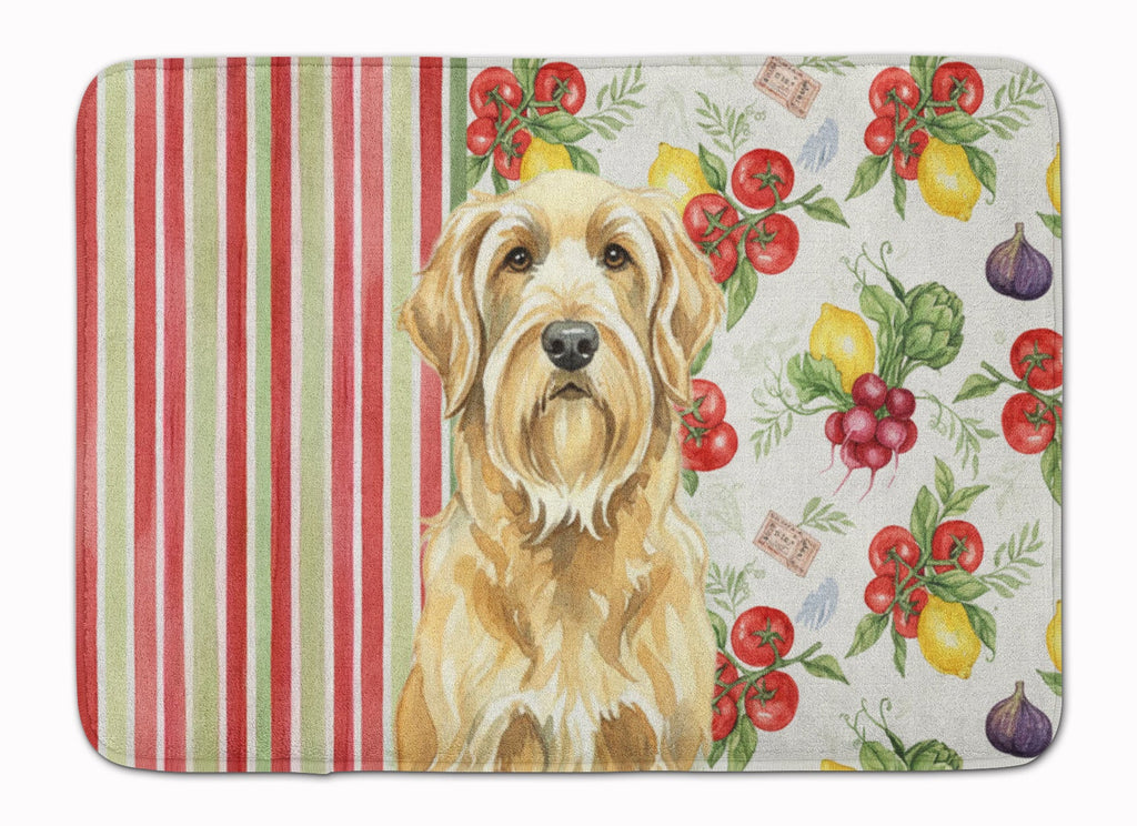 Wheaten and Tan Otterhound Vegetables Memory Foam Kitchen Mat Machine Washable Anti-Fatigue Cushion Comfort Bath or Kitchen Rug