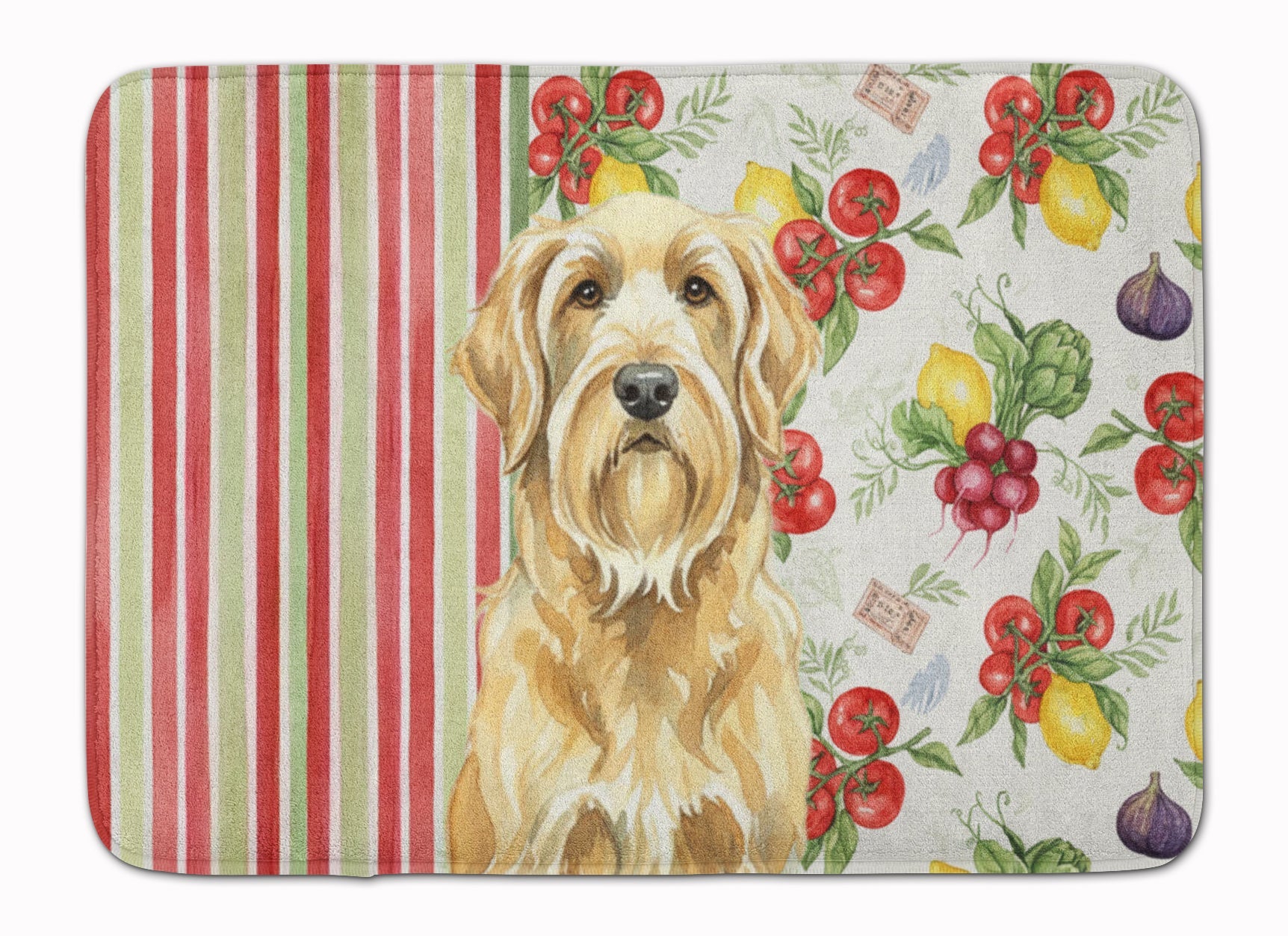 Wheaten and Tan Otterhound Vegetables Memory Foam Kitchen Mat Machine Washable Anti-Fatigue Cushion Comfort Bath or Kitchen Rug