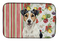 Parson Russell Terrier Vegetables Dish Drying Mat Absorbent Dish Drying Mat Pad for Kitchen Counter Dish Drainer Mat for Countertop, 14 x 21", Multicolor