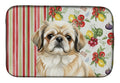 Fawn Pekingese Vegetables Dish Drying Mat Absorbent Dish Drying Mat Pad for Kitchen Counter Dish Drainer Mat for Countertop, 14 x 21", Multicolor