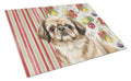 Sable Pekingese Vegetables Cutting Board Tempered Glass Kitchen Cutting Surface, Heat Resistant Chopping, Non-Slip Feet, Food Prep & Serving