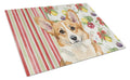 Corgi Vegetables Cutting Board Tempered Glass Kitchen Cutting Surface, Heat Resistant Chopping, Non-Slip Feet, Food Prep & Serving