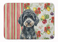 Miniature Black Poodle Vegetables Memory Foam Kitchen Mat Machine Washable Anti-Fatigue Cushion Comfort Bath or Kitchen Rug