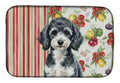 Miniature Parti Poodle Vegetables Dish Drying Mat Absorbent Dish Drying Mat Pad for Kitchen Counter Dish Drainer Mat for Countertop, 14 x 21", Multicolor