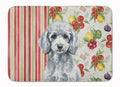 Miniature Silver Poodle Vegetables Memory Foam Kitchen Mat Machine Washable Anti-Fatigue Cushion Comfort Bath or Kitchen Rug