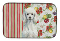 Standard White Poodle Vegetables Dish Drying Mat Absorbent Dish Drying Mat Pad for Kitchen Counter Dish Drainer Mat for Countertop, 14 x 21", Multicolor