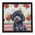 Toy Black Poodle Vegetables Framed Metal Print Bathroom, Kitchen, Office, Home Decor Wall Art Ready to Hang, Square, 8X8