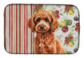 Toy Red Poodle Vegetables Dish Drying Mat Absorbent Dish Drying Mat Pad for Kitchen Counter Dish Drainer Mat for Countertop, 14 x 21", Multicolor