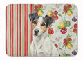 White with Black Markings Russell Terrier Vegetables Memory Foam Kitchen Mat Machine Washable Anti-Fatigue Cushion Comfort Bath or Kitchen Rug
