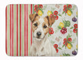 White with Tan Markings Russell Terrier Vegetables Memory Foam Kitchen Mat Machine Washable Anti-Fatigue Cushion Comfort Bath or Kitchen Rug
