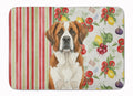 Brown and White Saint Bernard Vegetables Memory Foam Kitchen Mat Machine Washable Anti-Fatigue Cushion Comfort Bath or Kitchen Rug