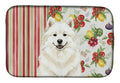 Cream Samoyed Vegetables Dish Drying Mat Absorbent Dish Drying Mat Pad for Kitchen Counter Dish Drainer Mat for Countertop, 14 x 21", Multicolor