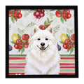 Cream Samoyed Vegetables Framed Metal Print Bathroom, Kitchen, Office, Home Decor Wall Art Ready to Hang, Square, 8X8