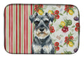 Schnauzer Vegetables Dish Drying Mat Absorbent Dish Drying Mat Pad for Kitchen Counter Dish Drainer Mat for Countertop, 14 x 21", Multicolor
