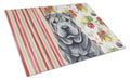 Black Shar Pei Vegetables Cutting Board Tempered Glass Kitchen Cutting Surface, Heat Resistant Chopping, Non-Slip Feet, Food Prep & Serving