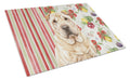 Shar Pei Vegetables Cutting Board Tempered Glass Kitchen Cutting Surface, Heat Resistant Chopping, Non-Slip Feet, Food Prep & Serving
