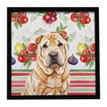 Red Shar Pei Vegetables Framed Metal Print Bathroom, Kitchen, Office, Home Decor Wall Art Ready to Hang, Square, 8X8