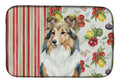 Sable Sheltie Vegetables Dish Drying Mat Absorbent Dish Drying Mat Pad for Kitchen Counter Dish Drainer Mat for Countertop, 14 x 21", Multicolor