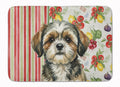 Brindle Shih Tzu Vegetables Memory Foam Kitchen Mat Machine Washable Anti-Fatigue Cushion Comfort Bath or Kitchen Rug