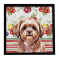 Liver Shih Tzu Vegetables Framed Metal Print Bathroom, Kitchen, Office, Home Decor Wall Art Ready to Hang, Square, 8X8