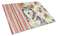 Agouti Siberian Husky Vegetables Cutting Board Tempered Glass Kitchen Cutting Surface, Heat Resistant Chopping, Non-Slip Feet, Food Prep & Serving