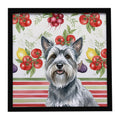 Gray Skye Terrier Vegetables Framed Metal Print Bathroom, Kitchen, Office, Home Decor Wall Art Ready to Hang, Square, 8X8